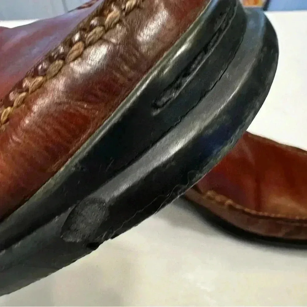 Cole Haan NikeAir Soles Mens Size 13 Brown Leather Slip On Loafers